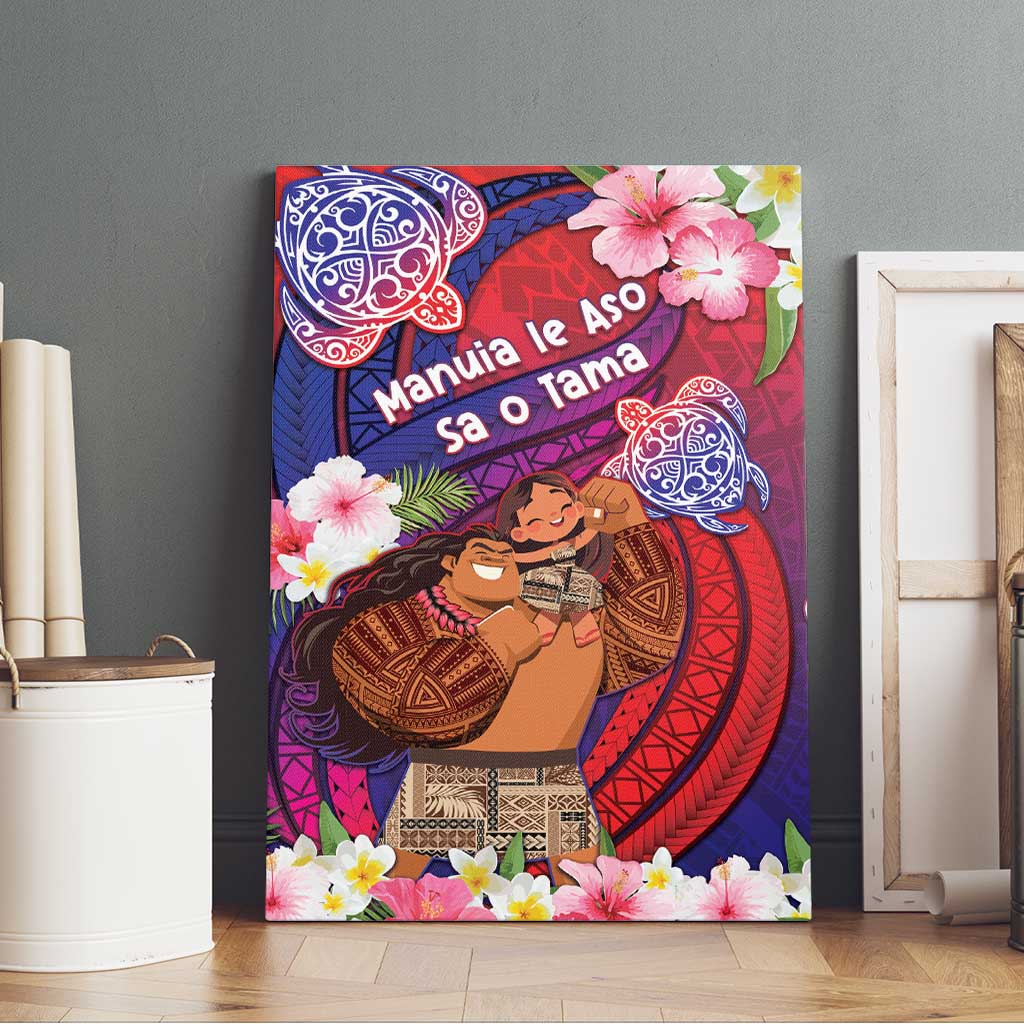 Samoa Father's Day Canvas Wall Art Happy Father And Child