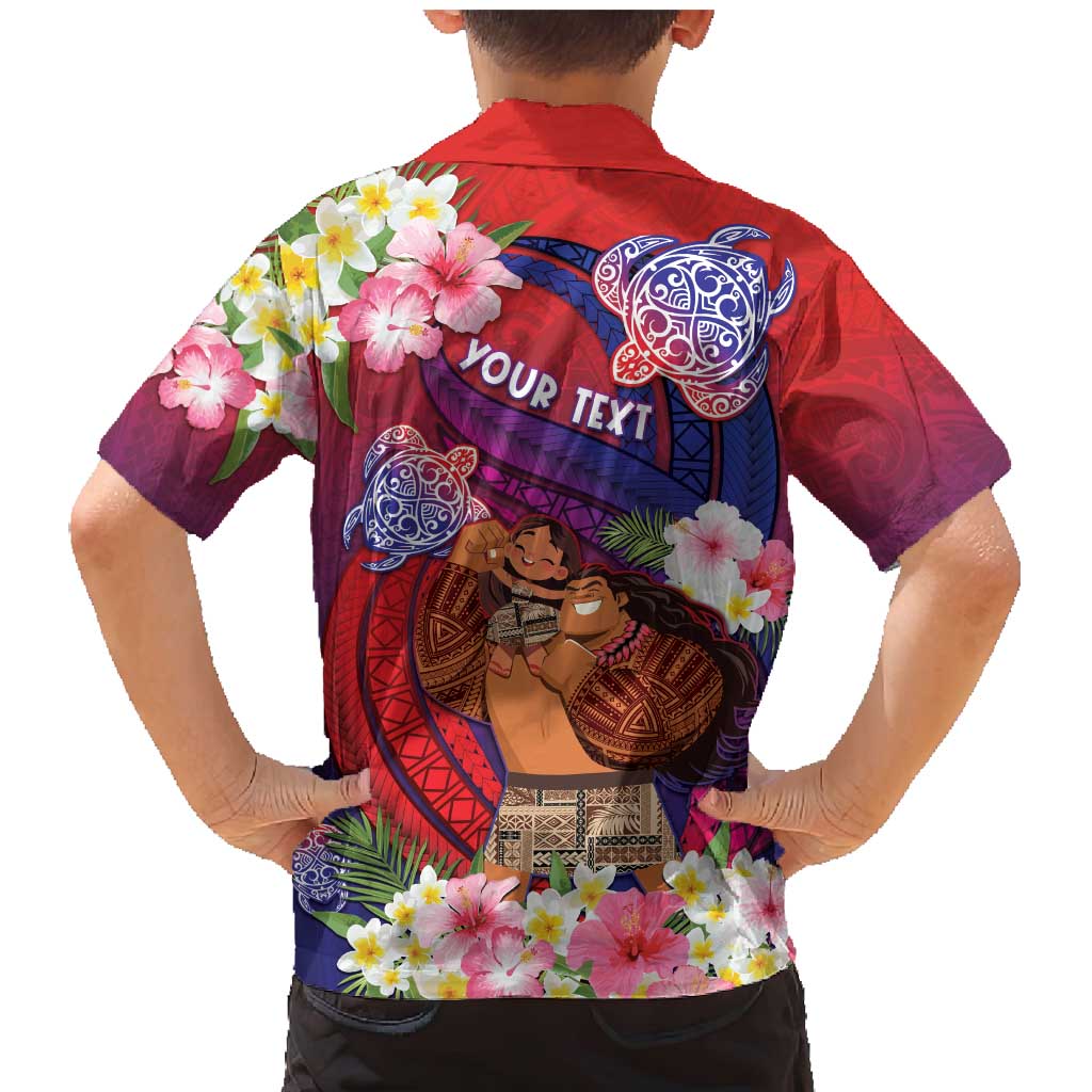 Personalised Samoa Father's Day Family Matching Mermaid Dress and Hawaiian Shirt Happy Father And Child