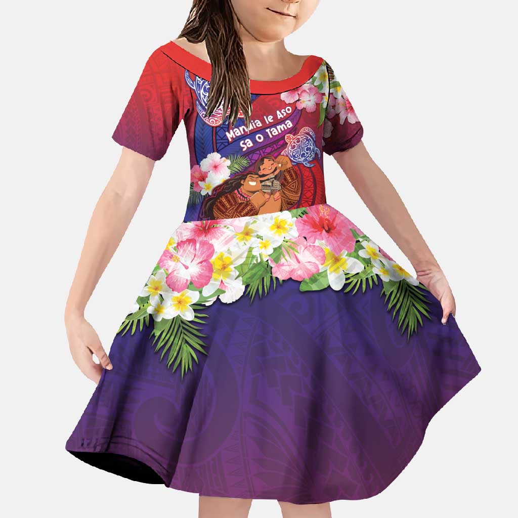 Personalised Samoa Father's Day Family Matching Mermaid Dress and Hawaiian Shirt Happy Father And Child