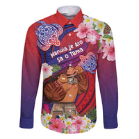 Personalised Samoa Father's Day Family Matching Off Shoulder Maxi Dress and Hawaiian Shirt Happy Father And Child