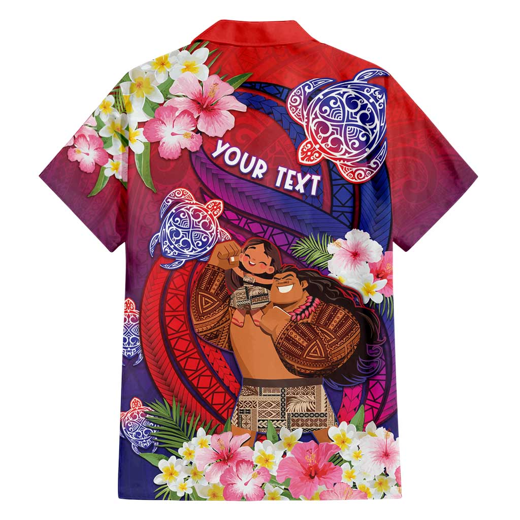 Personalised Samoa Father's Day Family Matching Summer Maxi Dress and Hawaiian Shirt Happy Father And Child