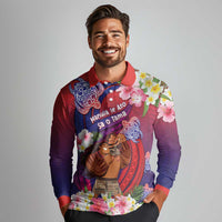 Personalised Samoa Father's Day Long Sleeve Polo Shirt Happy Father And Child DT04 - Polynesian Pride