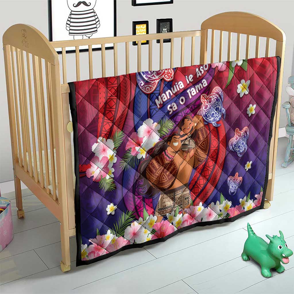 Samoa Father's Day Quilt Happy Father And Child