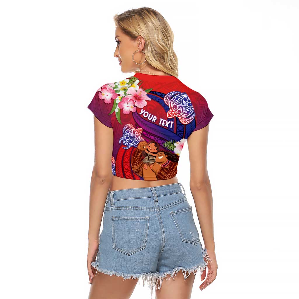 Personalised Samoa Father's Day Raglan Cropped T Shirt Happy Father And Child