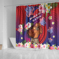 Samoa Father's Day Shower Curtain Happy Father And Child