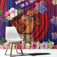 Samoa Father's Day Window Curtain Happy Father And Child