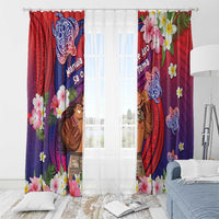 Samoa Father's Day Window Curtain Happy Father And Child