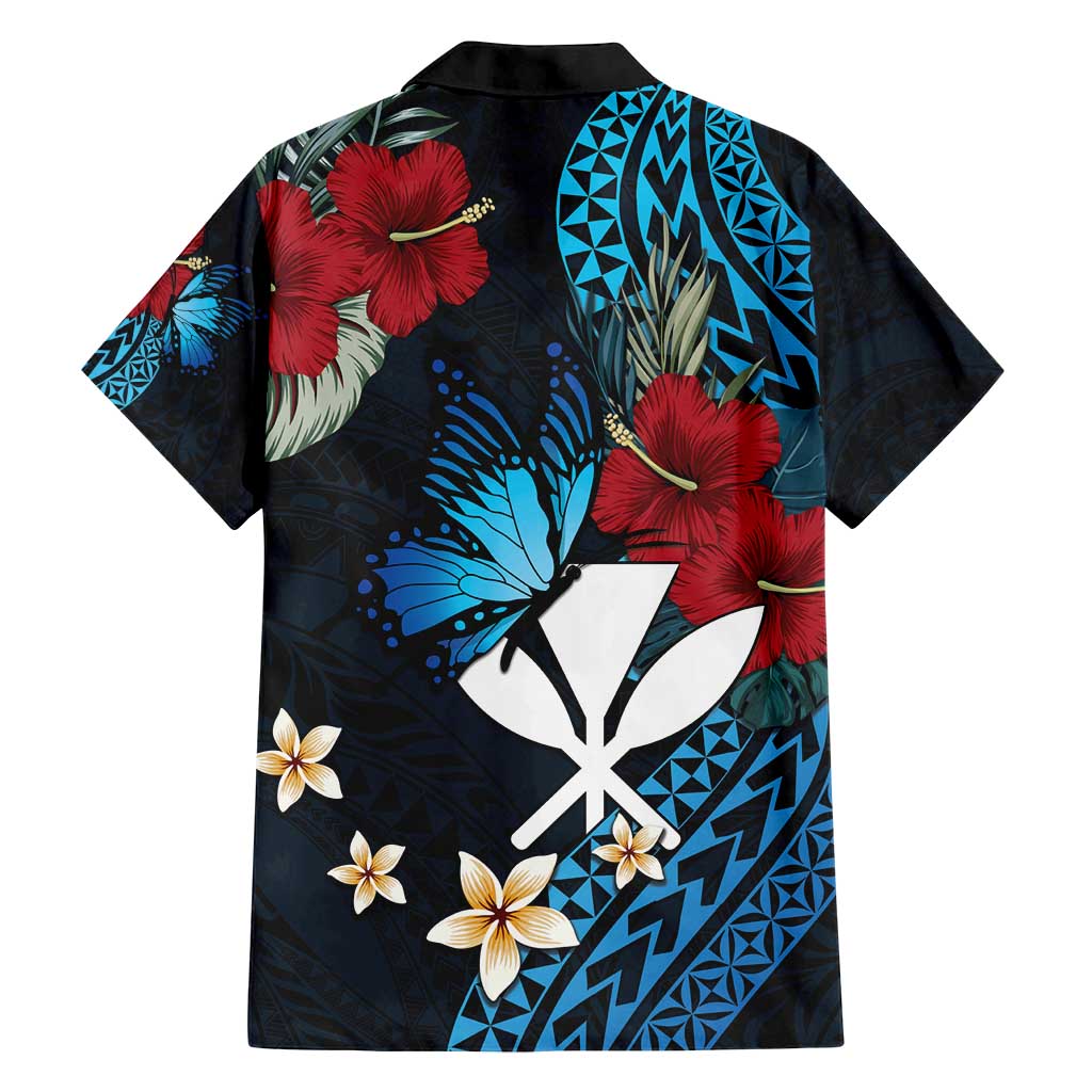Hawaii Butterfly Family Matching Puletasi and Hawaiian Shirt Kanaka Maoli Mix Hibiscus