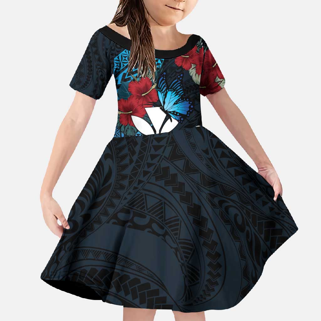 Hawaii Butterfly Family Matching Summer Maxi Dress and Hawaiian Shirt Kanaka Maoli Mix Hibiscus
