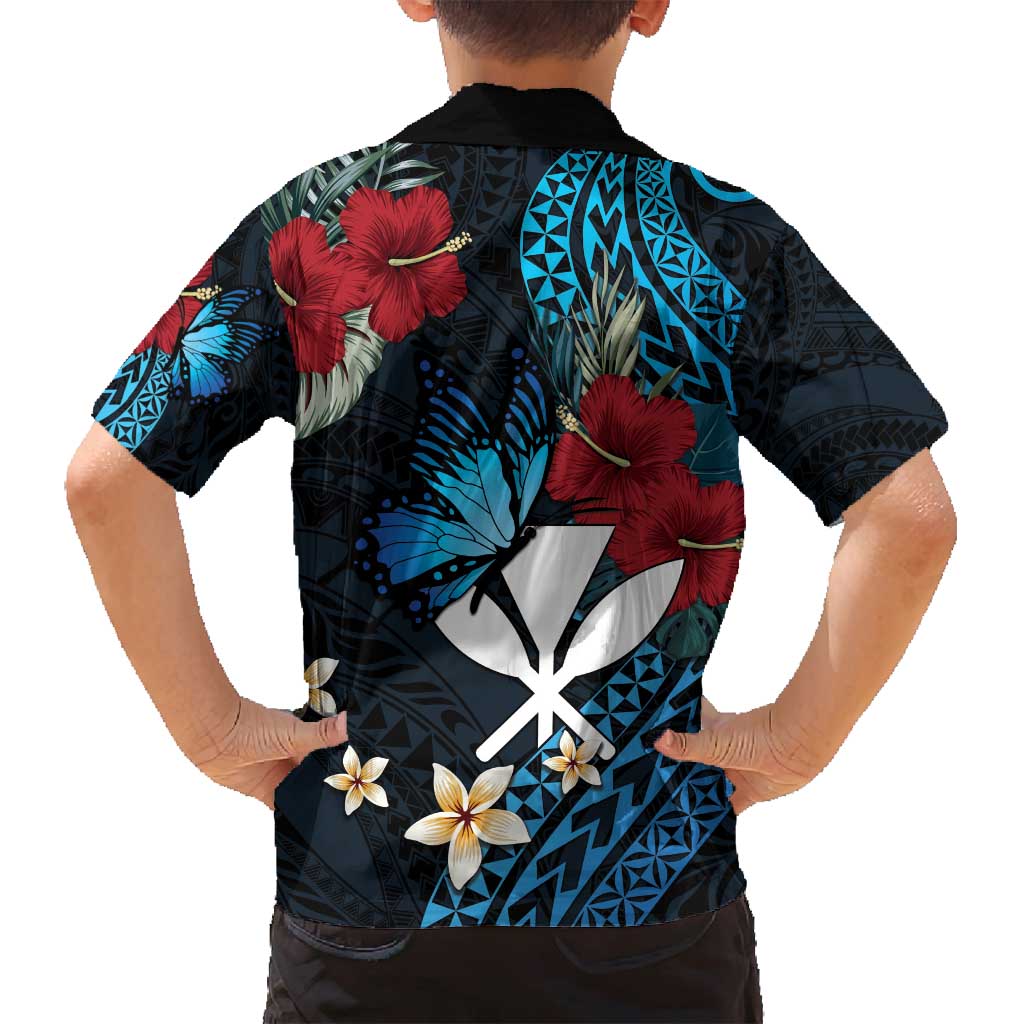 Hawaii Butterfly Family Matching Tank Maxi Dress and Hawaiian Shirt Kanaka Maoli Mix Hibiscus