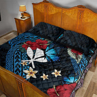 Hawaii Butterfly Quilt Bed Set Kanaka Maoli Mix Hibiscus