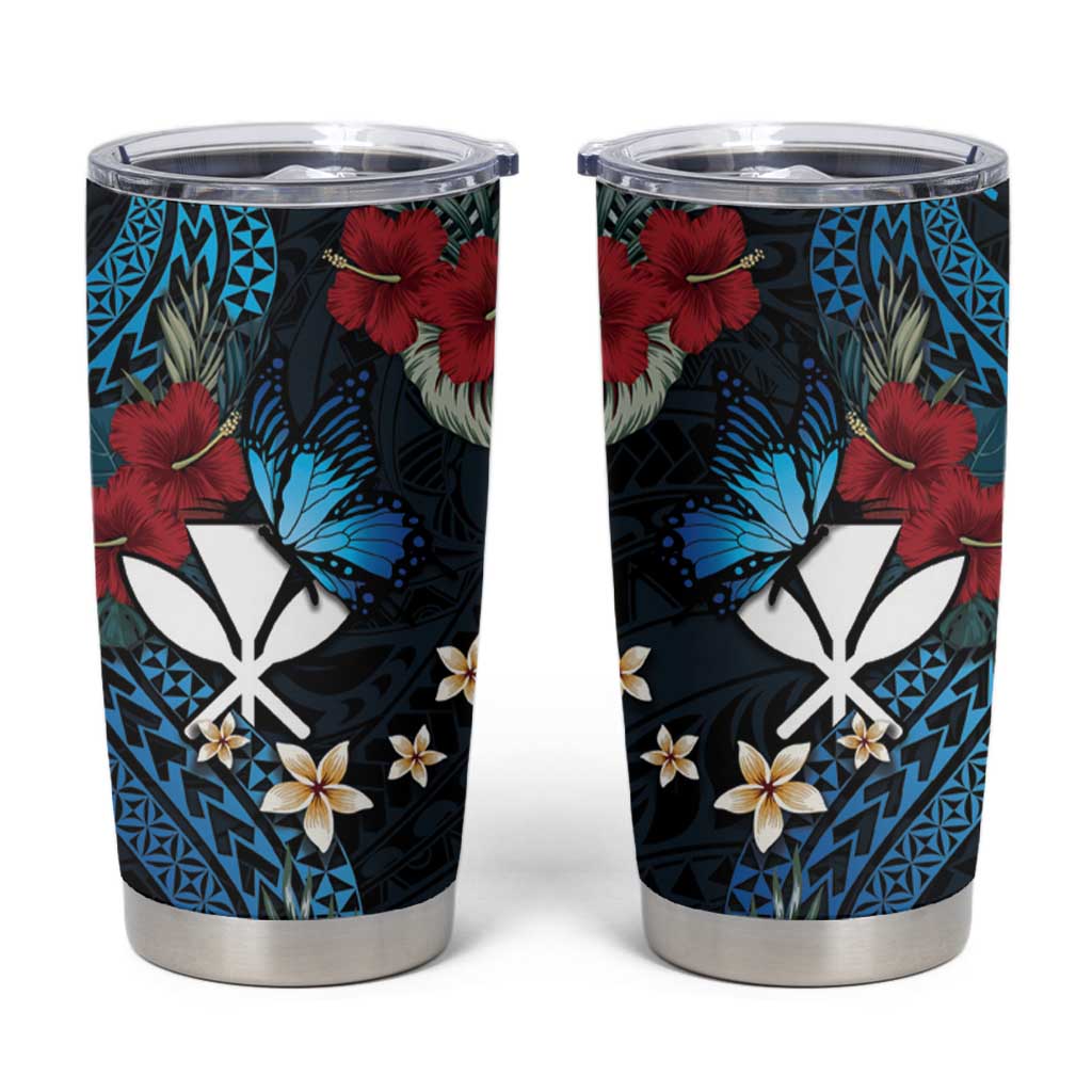 Hawaii Butterfly Tumbler Cup Kanaka Maoli Mix Hibiscus