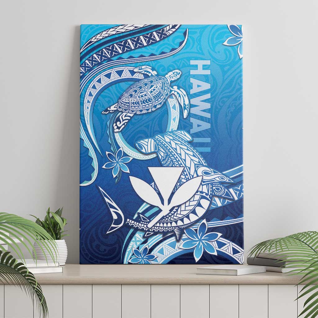 Hawaii Canvas Wall Art Turtle With Hammerhead Shark Oceanic