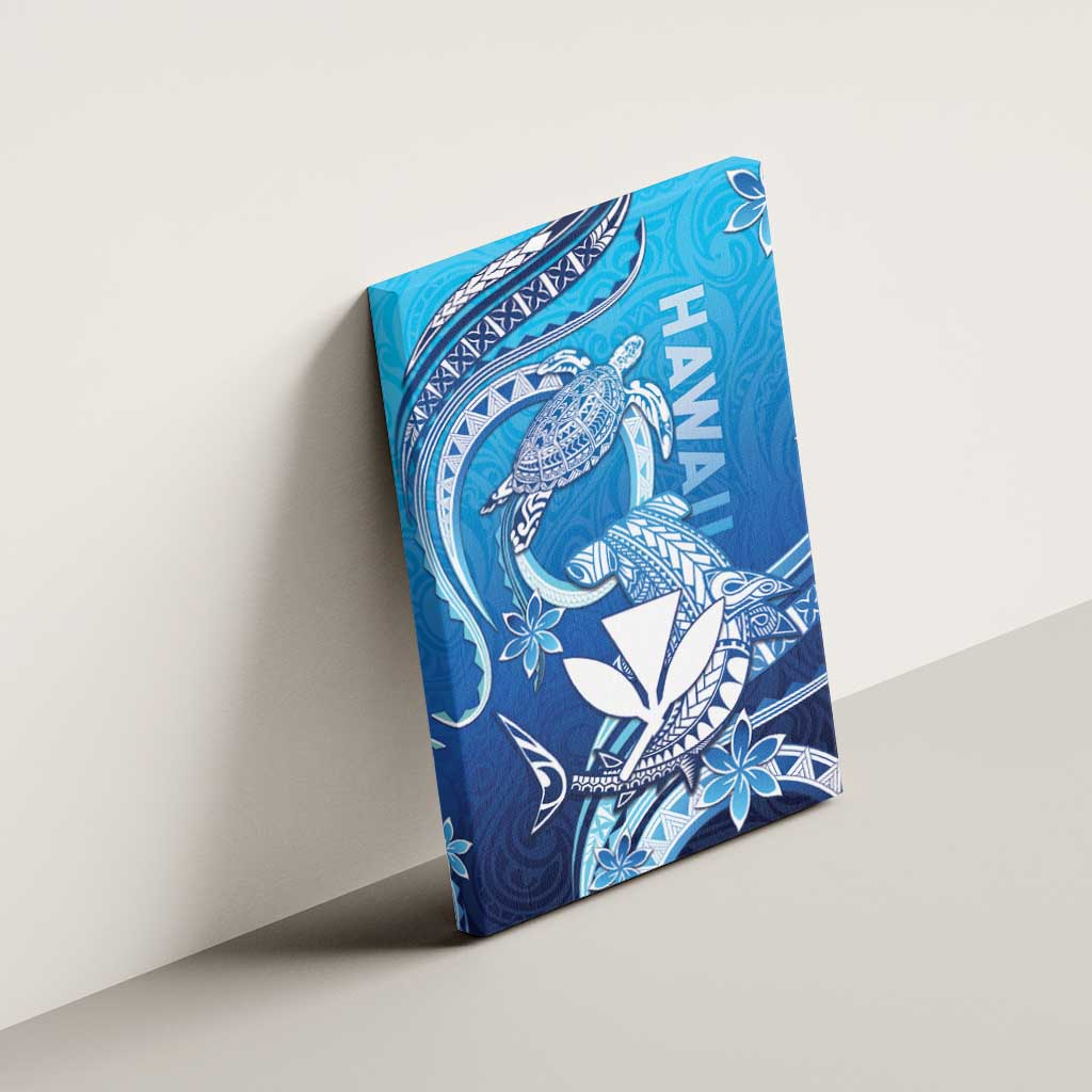 Hawaii Canvas Wall Art Turtle With Hammerhead Shark Oceanic