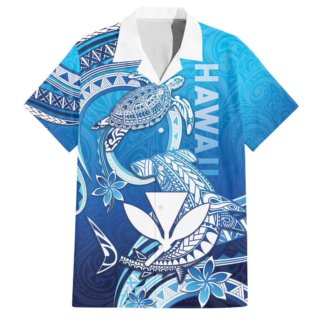 Hawaii Hawaiian Shirt Turtle With Hammerhead Shark Oceanic