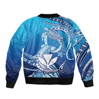 Hawaii Sleeve Zip Bomber Jacket Turtle With Hammerhead Shark Oceanic