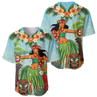 Hawaii Lei Day Baseball Jersey Hula Girl With Tropical Forest DT04 - Polynesian Pride