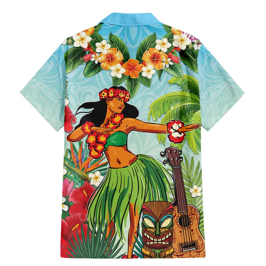 Hawaii Lei Day Family Matching Mermaid Dress and Hawaiian Shirt Hula Girl With Tropical Forest