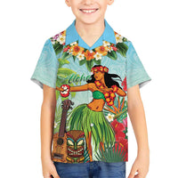 Hawaii Lei Day Hawaiian Shirt Hula Girl With Tropical Forest