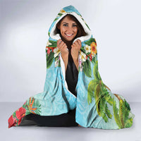 Hawaii Lei Day Hooded Blanket Hula Girl With Tropical Forest