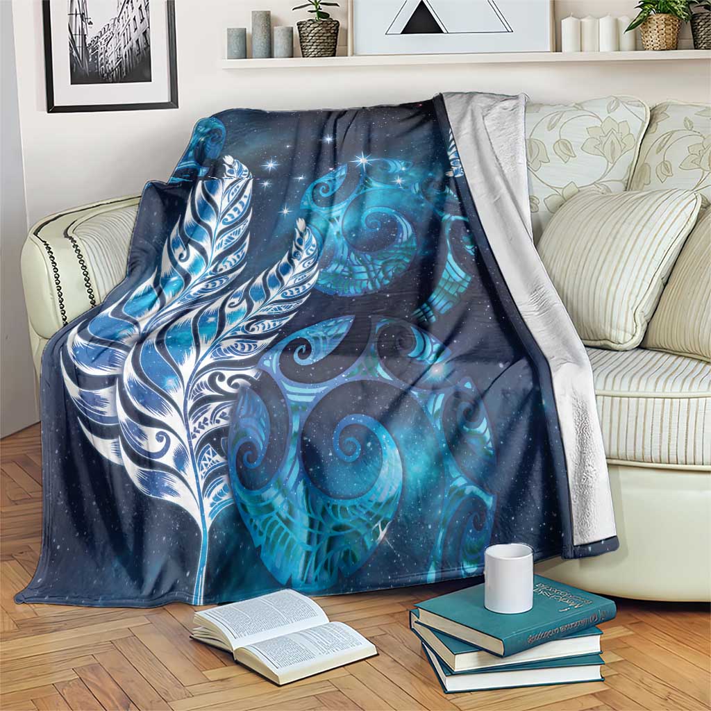 New Zealand Matariki Blanket Maori Koru Mix Silver Fern