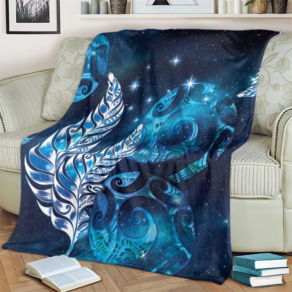 New Zealand Matariki Blanket Maori Koru Mix Silver Fern