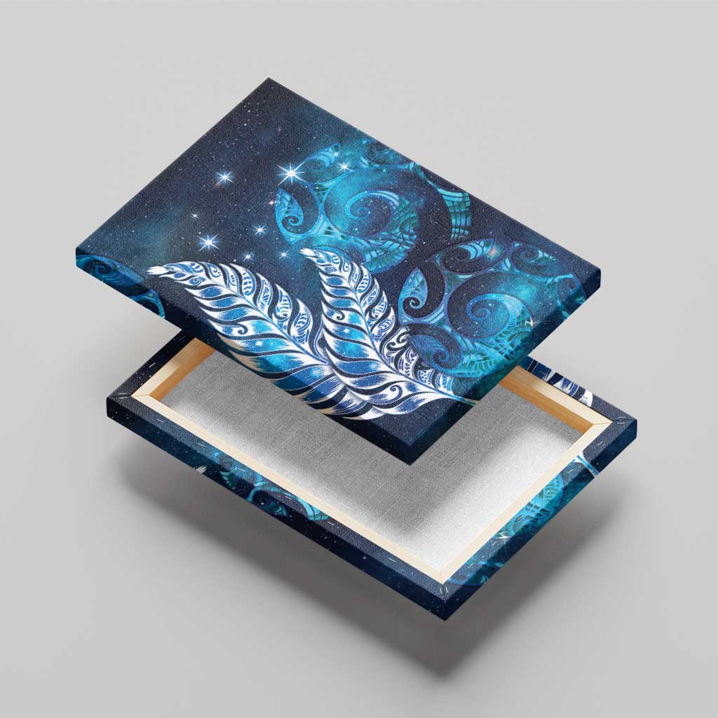 New Zealand Matariki Canvas Wall Art Maori Koru Mix Silver Fern