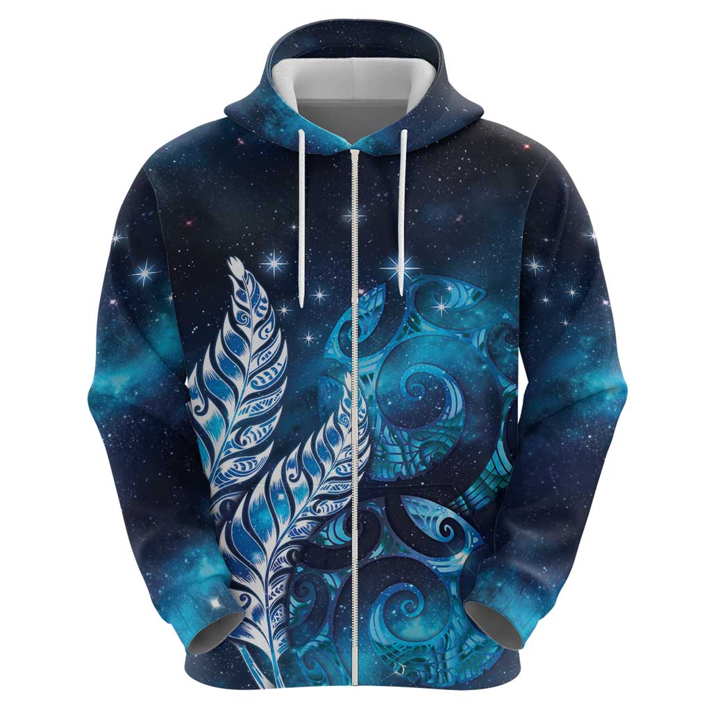 New Zealand Matariki Hoodie Maori Koru Mix Silver Fern