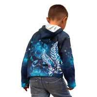 New Zealand Matariki Kid Hoodie Maori Koru Mix Silver Fern