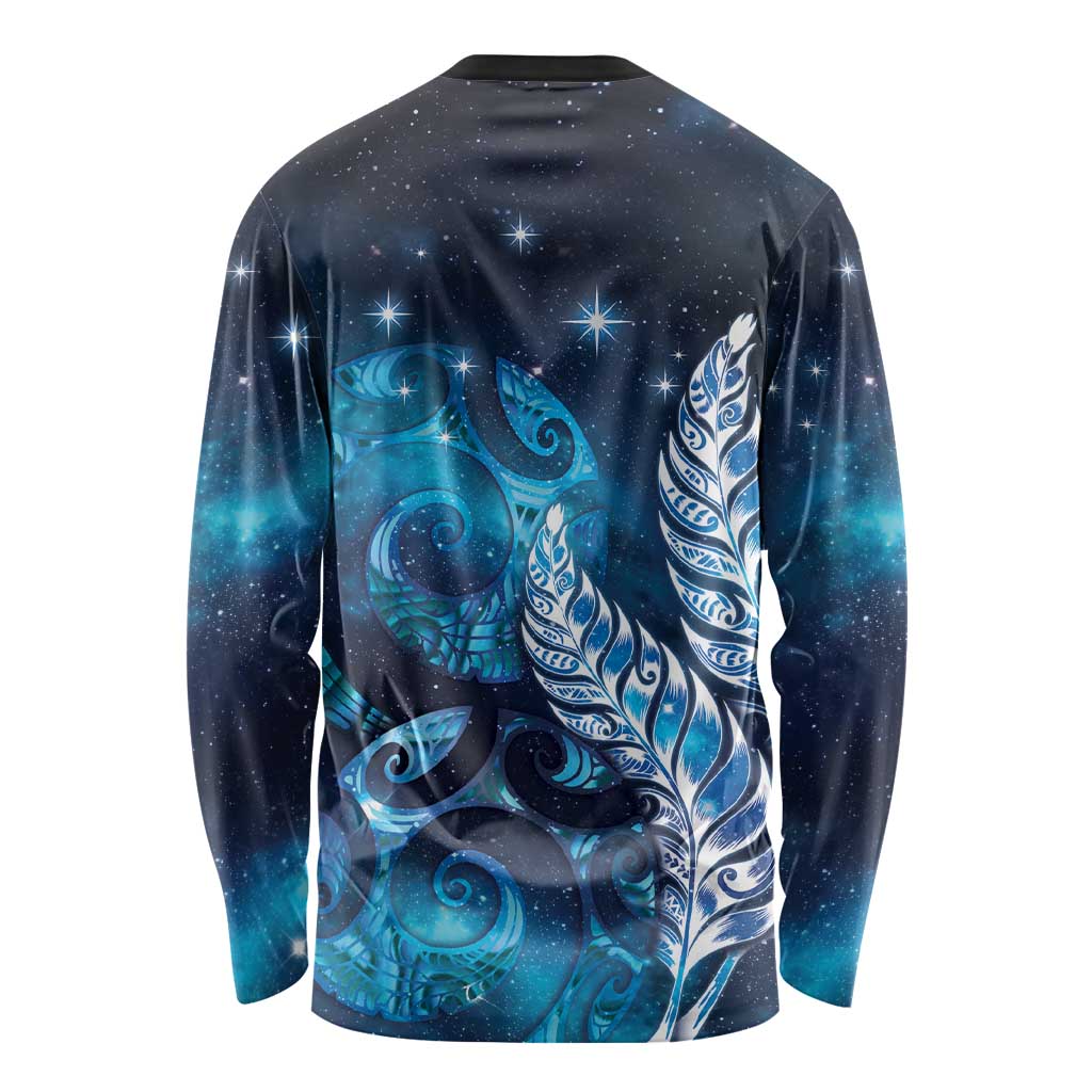 New Zealand Matariki Long Sleeve Shirt Maori Koru Mix Silver Fern