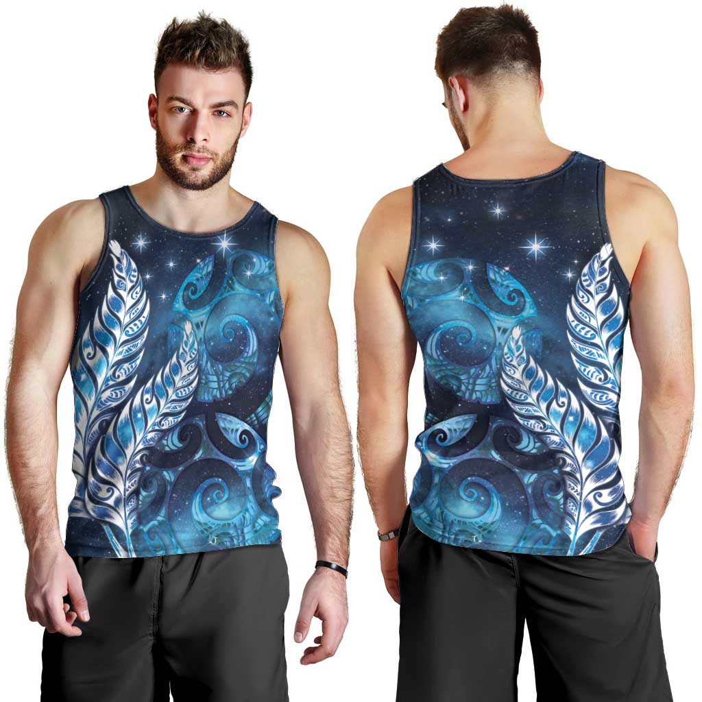 New Zealand Matariki Men Tank Top Maori Koru Mix Silver Fern