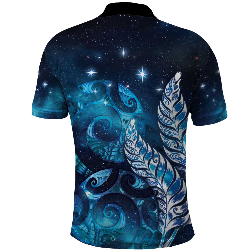New Zealand Matariki Polo Shirt Maori Koru Mix Silver Fern