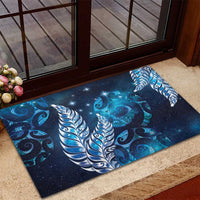 New Zealand Matariki Rubber Doormat Maori Koru Mix Silver Fern