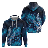 New Zealand Matariki Zip Hoodie Maori Koru Mix Silver Fern