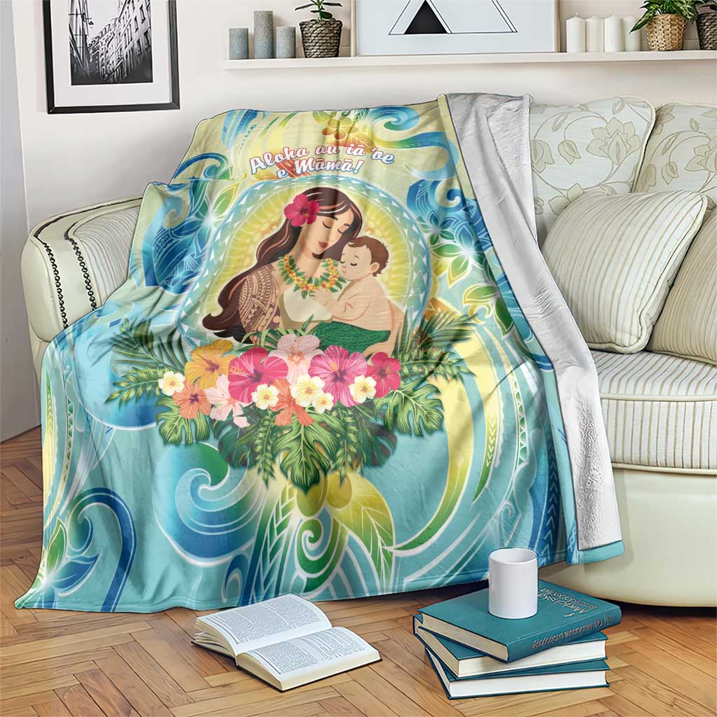 Hawaii Mother's Day Blanket I Love You Mom