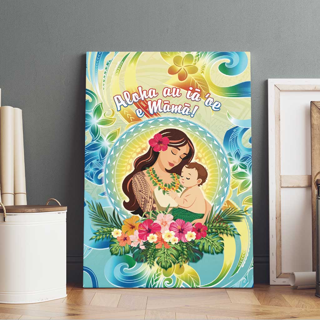 Hawaii Mother's Day Canvas Wall Art I Love You Mom