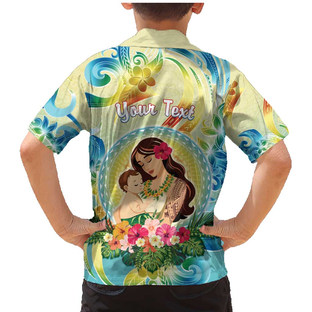 Personalised Hawaii Mother's Day Family Matching Mermaid Dress and Hawaiian Shirt I Love You Mom