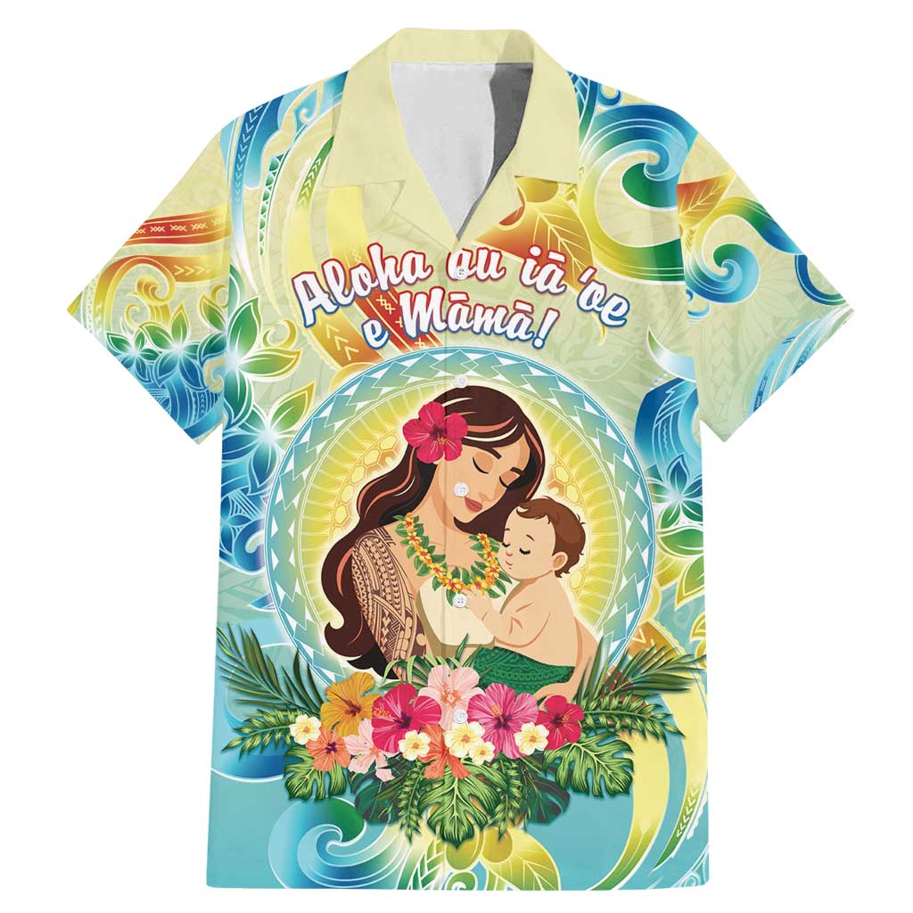 Personalised Hawaii Mother's Day Family Matching Mermaid Dress and Hawaiian Shirt I Love You Mom