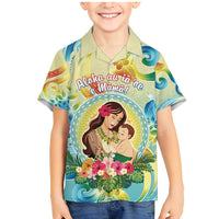 Personalised Hawaii Mother's Day Family Matching Mermaid Dress and Hawaiian Shirt I Love You Mom