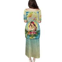 Personalised Hawaii Mother's Day Family Matching Puletasi and Hawaiian Shirt I Love You Mom