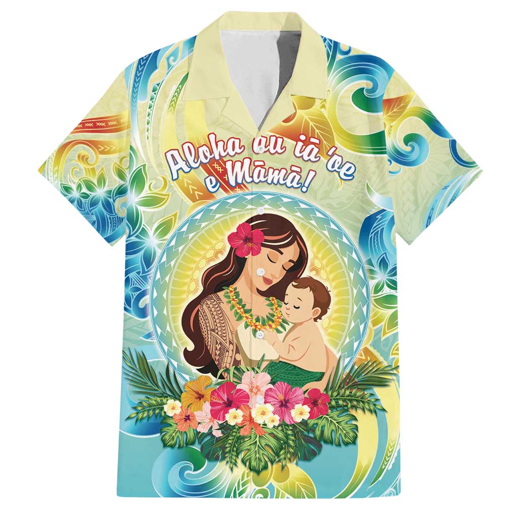 Personalised Hawaii Mother's Day Family Matching Tank Maxi Dress and Hawaiian Shirt I Love You Mom