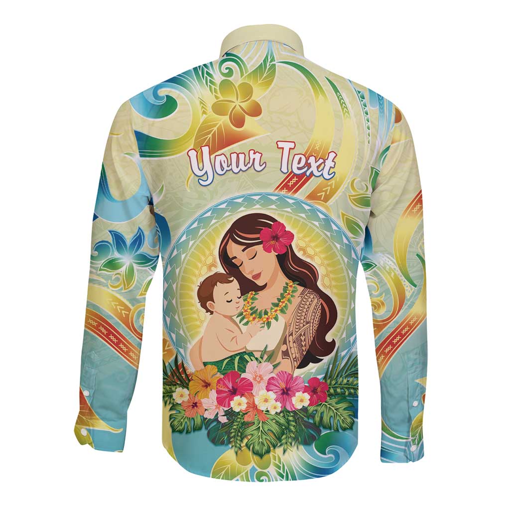 Personalised Hawaii Mother's Day Long Sleeve Button Shirt I Love You Mom DT04 - Polynesian Pride