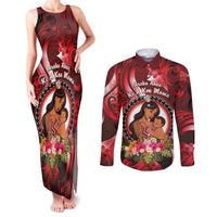 Personalised New Zealand Mother's Day Couples Matching Tank Maxi Dress and Long Sleeve Button Shirt I Love You Mom