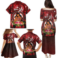 Personalised New Zealand Mother's Day Family Matching Puletasi and Hawaiian Shirt I Love You Mom
