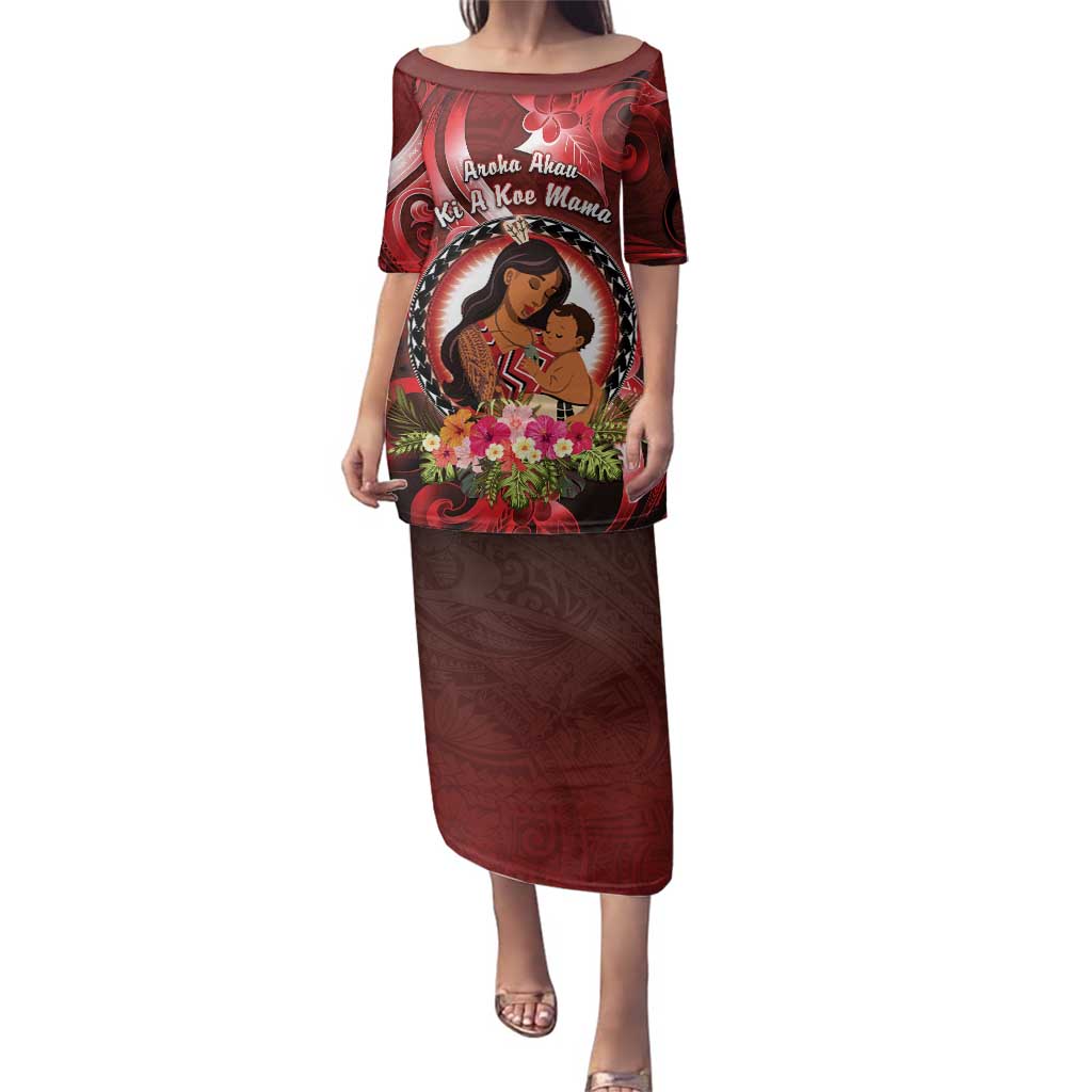Personalised New Zealand Mother's Day Family Matching Puletasi and Hawaiian Shirt I Love You Mom