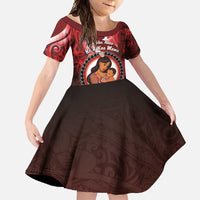 Personalised New Zealand Mother's Day Family Matching Summer Maxi Dress and Hawaiian Shirt I Love You Mom DT04 Daughter's Dress Red - Polynesian Pride