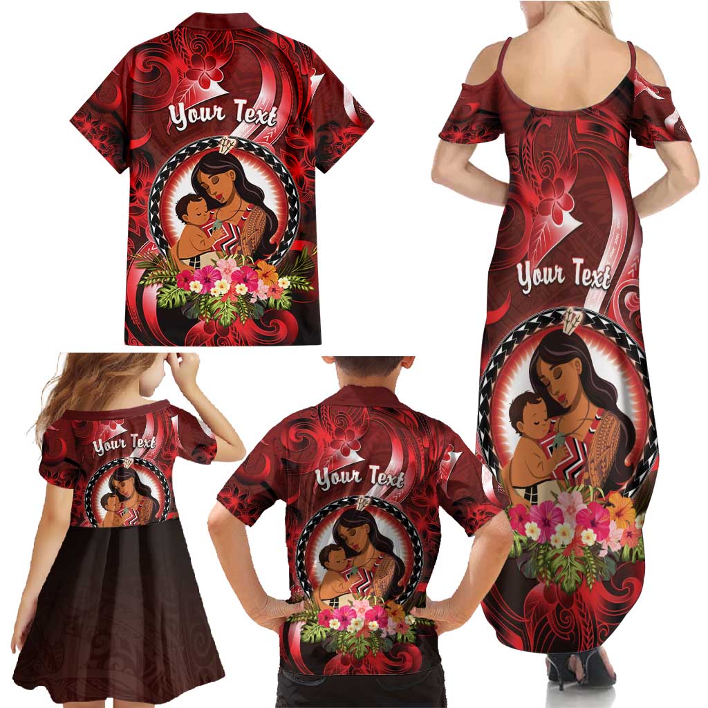 Personalised New Zealand Mother's Day Family Matching Summer Maxi Dress and Hawaiian Shirt I Love You Mom DT04 - Polynesian Pride