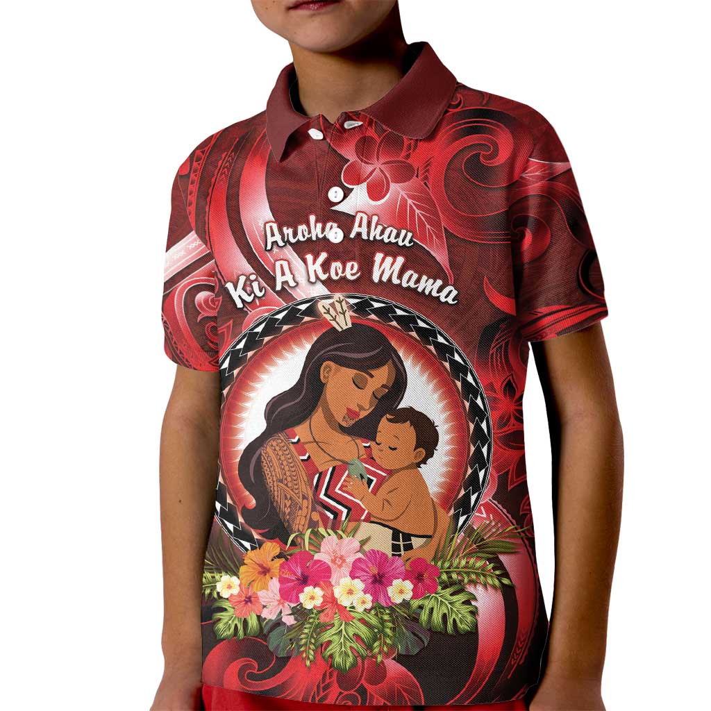 Personalised New Zealand Mother's Day Kid Polo Shirt I Love You Mom