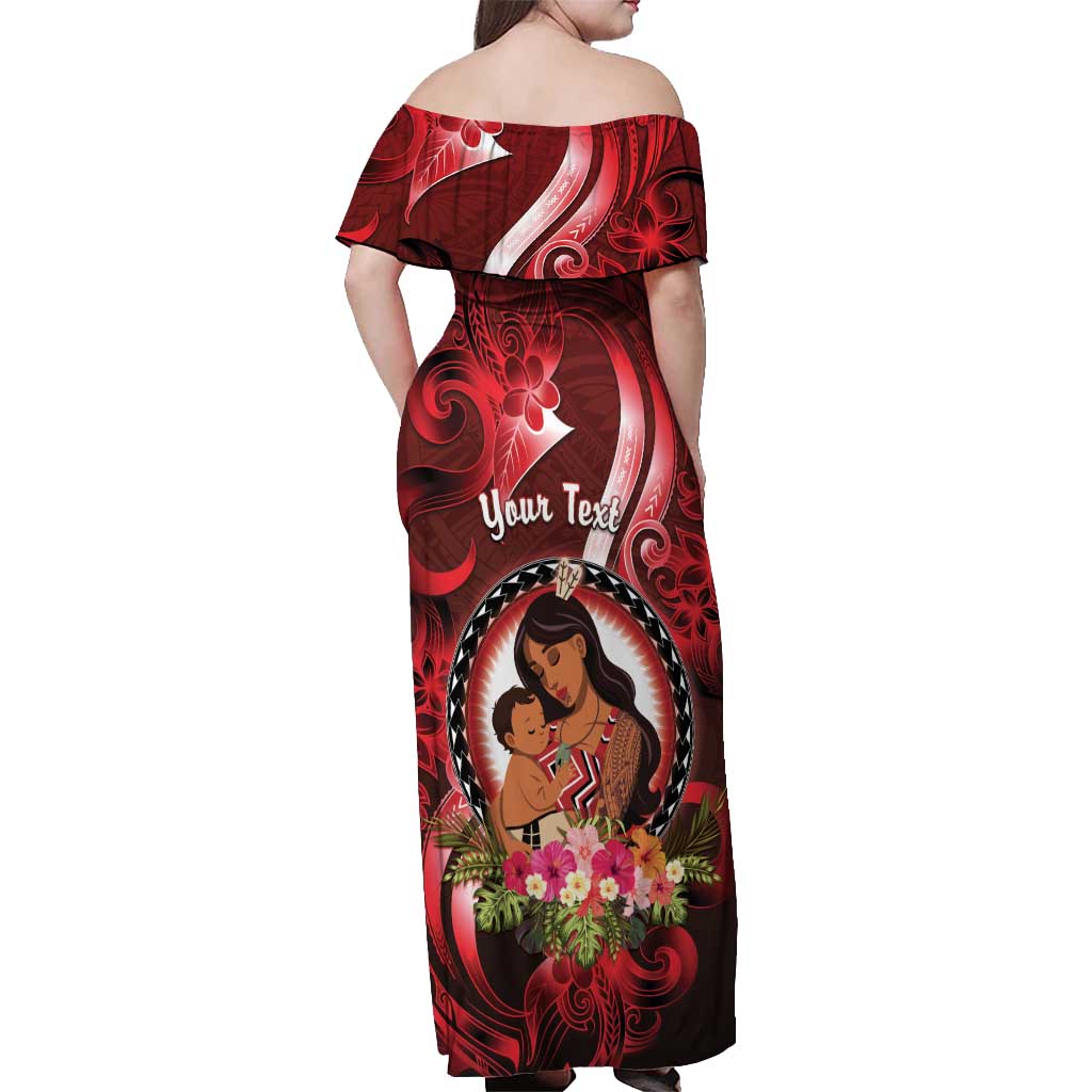 Personalised New Zealand Mother's Day Off Shoulder Maxi Dress I Love You Mom DT04 - Polynesian Pride