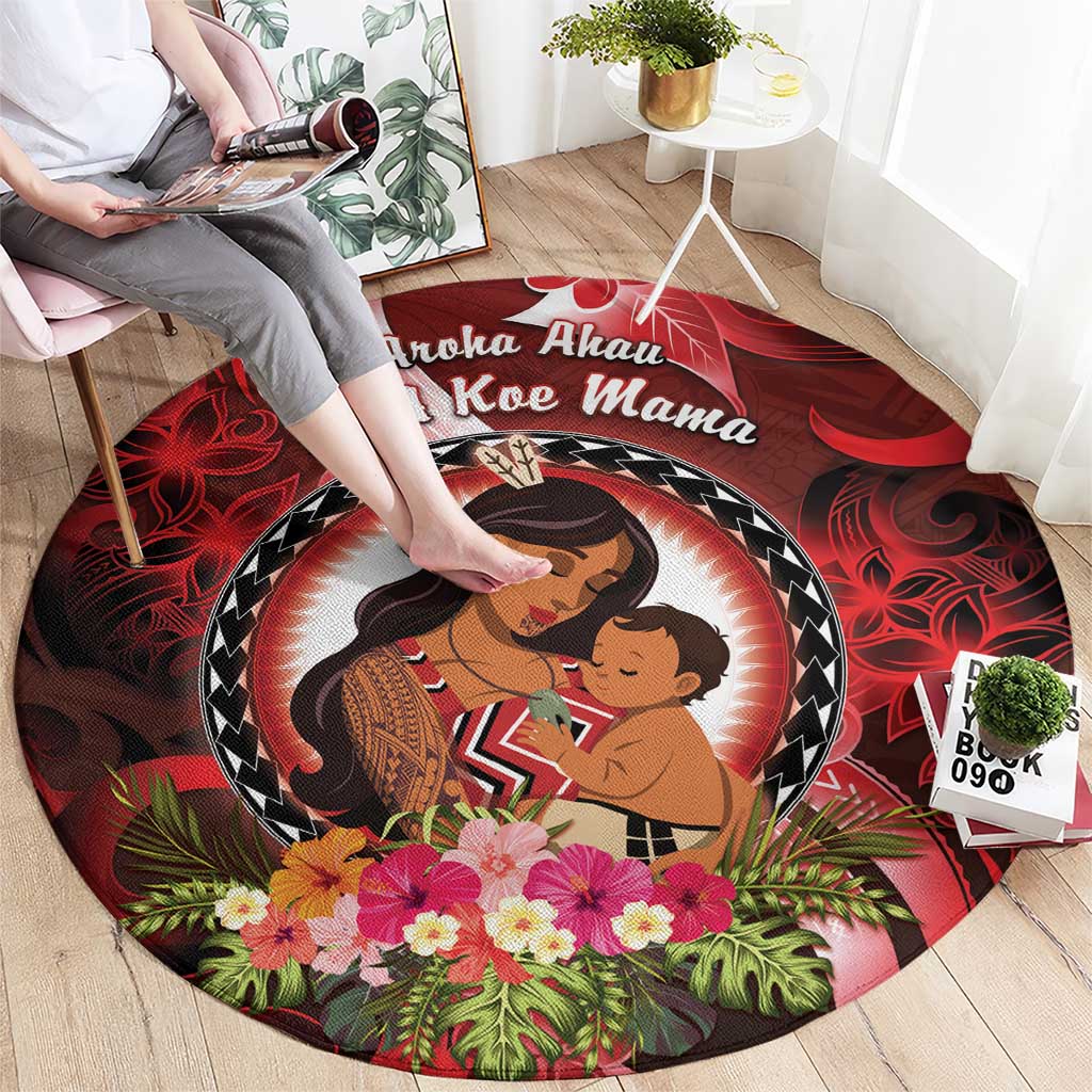 New Zealand Mother's Day Round Carpet I Love You Mom DT04 - Polynesian Pride